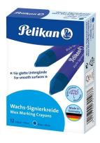 Opakowanie Kredki świecowe niebieskie 12szt PELIKAN