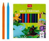 Opakowanie Kredki świecowe plastikowe 12 kolorów EASY