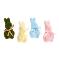 Opakowanie Króliki flokowane Pastelowe 10,5cm 4szt.
