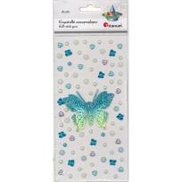 Opakowanie Kryształki samoprzylepne motyl 3D 75x60mm 82szt