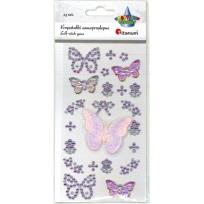 Opakowanie Kryształki samoprzylepne motyle 23szt