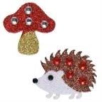 Opakowanie Kryształki samoprzylepne muchomorki i jeże 8szt