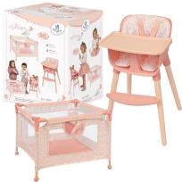 Opakowanie Krzesełko do karmienia i łóżeczko dla lalek 2w1