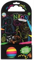 Opakowanie Książka do kolorowania +5 neon markerów Zwierzęta