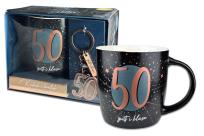 Opakowanie Kubek Denim z metalowym brelokiem - 50 urodziny