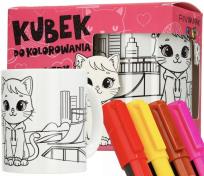 Opakowanie Kubek do malowania + 4 markery - zestaw kreatywny