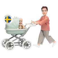 Opakowanie Lalka tata mężczyzna z dzieckiem i wózkiem