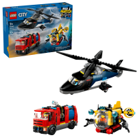 Opakowanie LEGO(R) CITY 60462 Zestaw z helikopterem, wozem strażackim i łodzią podwodną