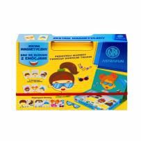 Opakowanie Magnetyczny zestaw Astrafun baw się buźkami z emocjami w pudełku z rączką 45 elementów