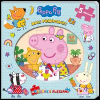 Okładka książki Mali pomocnicy. Książka z puzzlami. Świnka Peppa