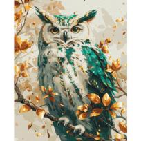 Opakowanie Malowanie po numerach BRUSHME 40x50 cm Gold Szmaragdowa Sowa