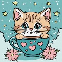 Opakowanie Malowanie po numerach - Cudowny kotek Kids 25x25cm