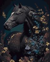 Opakowanie Malowanie po numerach czarne płótno - Czarny Koń..