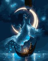 Opakowanie Malowanie po numerach czarne płótno - Księżycowa..