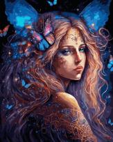 Opakowanie Malowanie po numerach czarne płótno - Wróżka Motyl