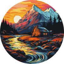 Opakowanie Malowanie po numerach - Dom nad strumykiem 33cm