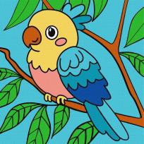 Opakowanie Malowanie po numerach - Jaskrawa papuga Kids