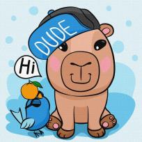 Opakowanie Malowanie po numerach - Kapibara w czapce Kids