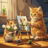 Opakowanie Malowanie po numerach - Keith jest artystą 40x40cm