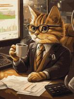 Opakowanie Malowanie po numerach - Kot biznesmen 30x40cm