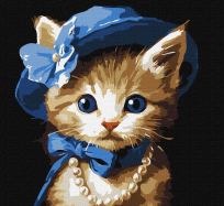 Opakowanie Malowanie po numerach - Kotek w kapeluszu 30x30cm