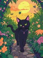 Opakowanie Malowanie po numerach - Kotek w ogrodzie 30x40cm