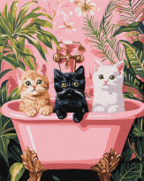 Opakowanie Malowanie po numerach - Koty w łazience 30x40cm
