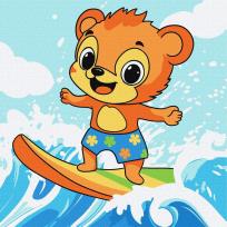 Opakowanie Malowanie po numerach - Lato.Niedźwiedź łapie falę