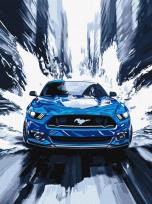 Opakowanie Malowanie po numerach - Niebieski mustang 30x40cm