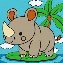 Opakowanie Malowanie po numerach - Nosorożec 25x25cm