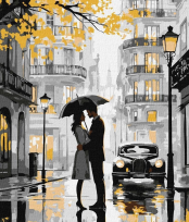 Opakowanie Malowanie po numerach - Pocałunek w deszczu 40x50