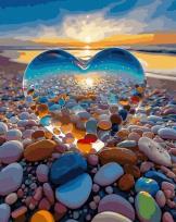 Opakowanie Malowanie po numerach - Serce plaża 40x50cm