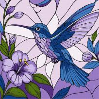 Opakowanie Malowanie po numerach - Witraż. Koliber 30x30cm