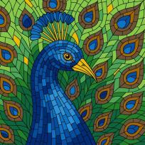 Opakowanie Malowanie po numerach - Witraż. Paw 30x30cm