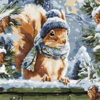 Opakowanie Malowanie po numerach -Zimowa wiewiórka 40x40cm