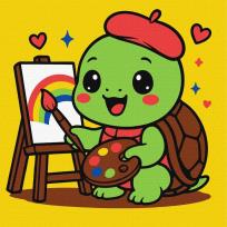 Opakowanie Malowanie po numerach - Żółwik artysta 25x25cm