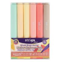 Opakowanie Marker akrylowy Brush 6 kolorów STRIGO