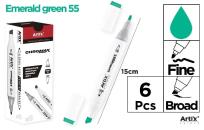 Opakowanie Marker Chromax z 2 końcówk. emerald green 55 (6szt