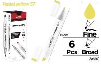 Opakowanie Marker Chromax z 2 końcówk pastel yellow 37 (6szt)