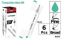 Opakowanie Marker Chromax z 2 końcówk turquoise blue 68 (6szt