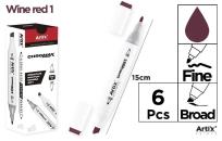 Opakowanie Marker Chromax z 2 końcówkami wine red 1 (6szt)