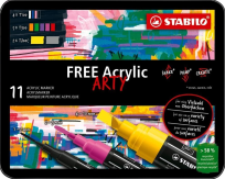 Opakowanie Marker Free Acrylic Starter Kit 11szt STABILO
