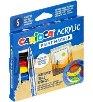 Opakowanie Markery akrylowe z pędzelkiem 5 kolorów CARIOCA
