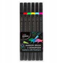 Opakowanie Markery Brush z cienkopisem 6 kolorów KIDEA