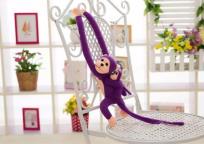 Opakowanie Maskotka małpka z dzieckiem fioletowa 70cm