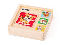 Opakowanie Minipuzzle „Zwierzątka” w drewnianym pudełku 93048