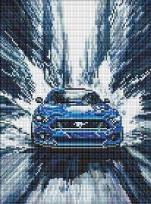 Opakowanie Mozaika diamentowa - Niebieski mustang 30x40cm