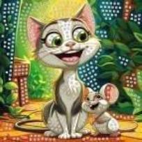 Opakowanie Mozaika piankowa kot i mysz 25x25cm