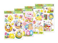 Opakowanie Naklejka na okno brokat Wielkanoc 30x42cm MIX