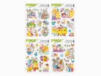 Opakowanie Naklejka na okno brokat Wielkanoc 30x42cm MIX